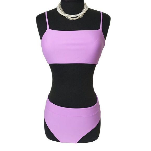 Women's Two Piece Swimsuit High Waisted Bandeau Top Bikini Set NWOT - Picture 8 of 8